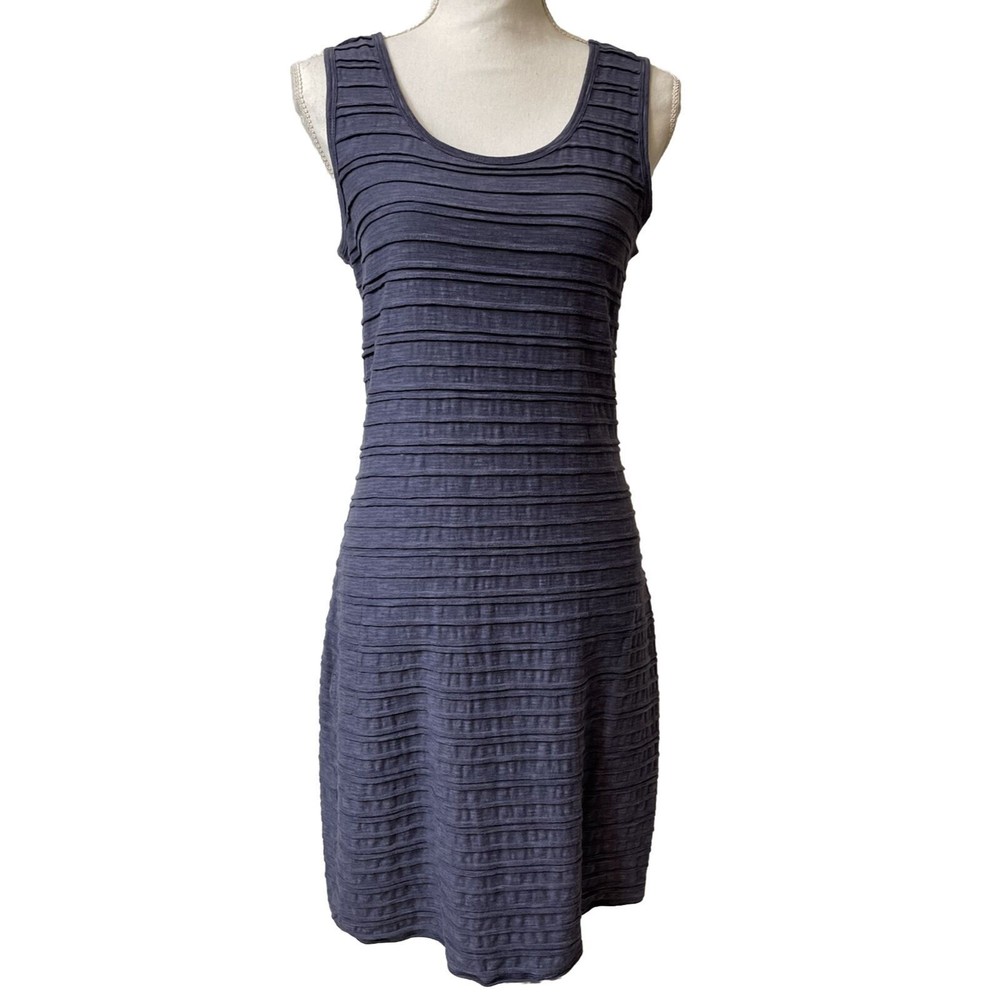 Toad&Co Samba Flow Tank Dress Sleeveless Blue -Gray Size L Cotton Blend Stretch